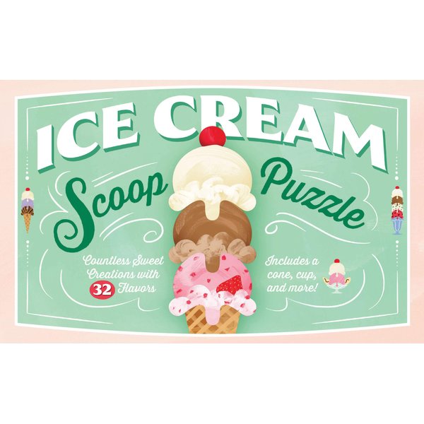 Chronicle Books Ice Cream Scoop Puzzle: Countless Sweet Creations with 32 Flavors (Puzzles for Kids, Puzzles with Bigpiece, Novelty Puzzle for Kids), Multicolor, Small