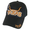 Texas Longhorn & State Flag Adjustable Baseball Cap (Black)