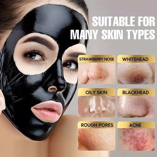 FeiCuiYun Blackhead Remover Mask, Activated Charcoal Peel Off Mask, Charcoal Peel Off Black Mask Facial Mask Purifying and Deep Cleansing for All Skin Types, (120g)