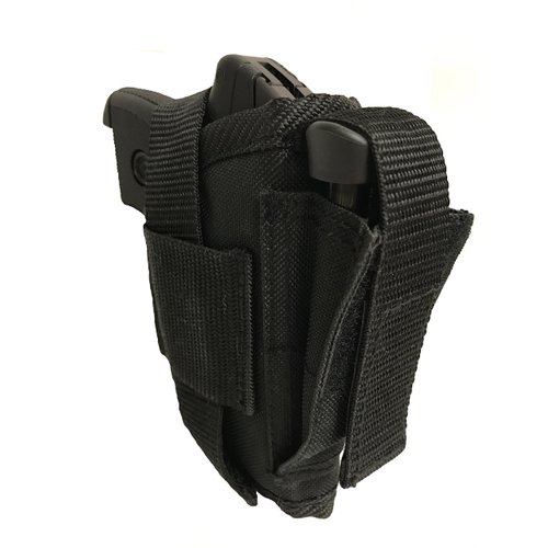 Nylon Gun Holster fits Smith & Wesson S&W 380 Bodyguard With Laser Gun Slinger Holster Black Nylon Ambidextrous Use Left or Right Hand Built In Magazine Holder Adjustable Retention Strap