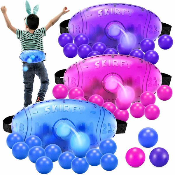 Skirfy Outdoor Party Games for Kids Adults, Translucent 3 Pack Shaking Ball Game Toy with 60 Balls, Christmas Outdoor Indoor Toys, Family Carnival Birthday Carvinal Game for Boy Girl Age 4-12