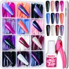 Teenitor Long Press On Nails, Chrome Press On Nails, 288pcs Long Coffin Ballerina False Nails, 12 Colors Full Cover Glue On Nails Holographic Metallic Mirror