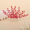 Rumtock Red Crystal Beads Rhinestones Hair Comb Red Rhinestones Hair Accessories for Wedding Brides Women Girls Dancing Ball Jewelry