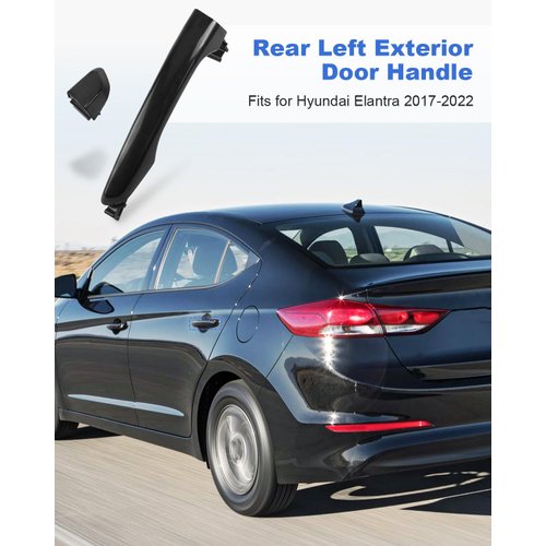 JUQAFY Exterior Door Handle Fit for Hyundai Elantra 2017 2018 2019 2020 2021 2022, Front Or Rear Right Passenger Side Black
