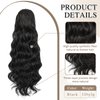 CHRSHN Ponytail Extension, Black Drawstring Ponytail Extension for Women 26 Inch Long Wavy Ponytail Extension Synthetic Clip in Pony Tails Hair Extensions for Women Girls