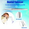 Dental Hygiene Tool Set Stainless Steel Dental Pick and Tweezers, Gum Floss, Tooth Scraper Plaque Tartar Remover for Personal Oral Care & Pet Use (6 Pack)