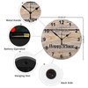 Funny Wood Wall Clock Lake is Happy Place Easy to Use Rustic Round Wooden Clock Easy to Read Stylish Wall Wood Clock Countryside Wall Hanging Art for Lake House Dining Room Study Decor