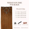 GOO GOO Clip in Hair Extensions Real Human Hair, 18inch 120g 7Pcs, 350 Copper, Remy Human Hair Extensions Clip ins for Women, Natural Human Hair