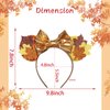 CIVFCRT Mouse Ears Headbands Fall Maple Leaf Yellow Shiny Bows Mouse Ears Headbands for Thanksgiving Hair Decoration and Mouse Themed Party Supplies Costume Cosplay Decoration(Maple Leaf