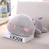 Jensquaify Cat Plush Hugging Pillow, Soft Kitten Plush Cat Stuffed Animals Toy Gifts for Kids (Grey Squint Eyes, 19.6")