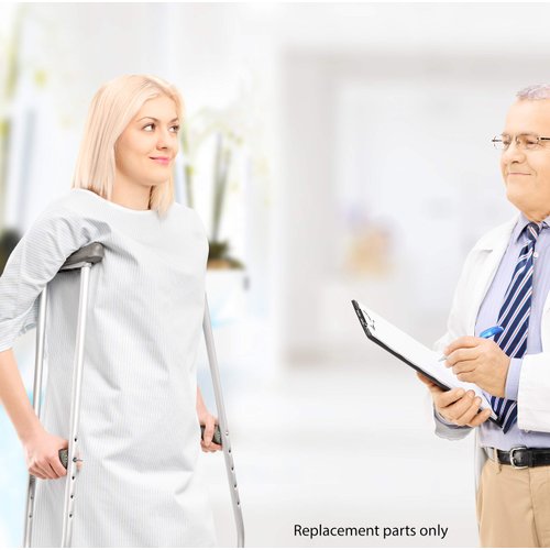 Cornucopia Replacement Crutch Parts Set, Comfortable Gray Rubber Pads Underarm Cushions, Hand Grips, and Feet Caps, Fits Standard Aluminum Crutches