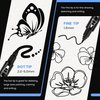 BIGTHUMB Black Paint Pen, 6 Pack Dual Tip Acrylic Paint Markers with Fine Tip and Dot Tip, for Rock Painting, Stone, Ceramic, Glass, Wood, Tire, Fabric, Metal, Canvas, White Marker Water-based