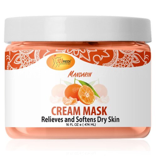 SPA REDI - Body and Foot Cream Mask, Mandarin, 16 Oz - Pedicure Massage for Tired Feet and Body, Hydrating, Fresh Skin - Infused with Hyaluronic Acid, Amino Acids, Panthenol, Comfrey Extract