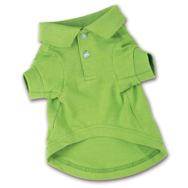 Zack & Zoey Cotton Polo Shirt for Dogs, 16" Medium, Parrot Green