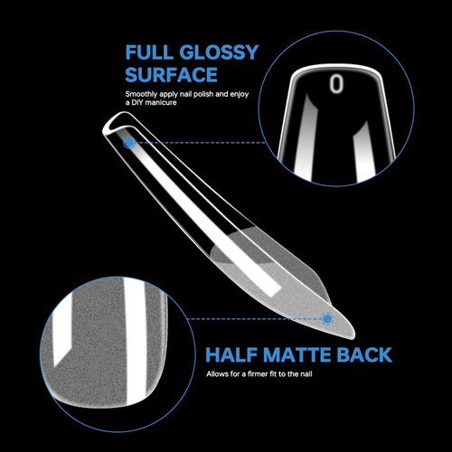 ANYOS Long Coffin Soft Gel X Nail Tips,360Pcs Pre Shaped Press on Nails for Full Cover Acrylic Fake Nails for Women Nail Extension Home DIY,15 Sizes for Nail Art