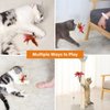 Otunrues Cat Feather Collar Toys, Interactive Cat Toys for Indoor Cats Teasing Wand Collar Funny Cat Toy with Bell and Replaceable 3 Feathers Refills Multiple Ways for Cats to Play(Blue)