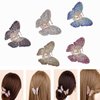 1PC Elegant Butterfly Hairpin Fancy Rhinestones Claw Clip Jaw Clips for Women Lady (White)