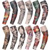 Geyoga 12 Pieces Tattoo Sleeves Set Fake Arm Sleeves Cover Realistic Soft Elasticity Arm Protection for Men Women Working (Schädel Muster)