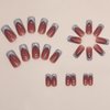DANMANR Pink Press on Nails French False Nails Art Full Cover Acrylic Square Fake Nails for Women and Girls 24PCS