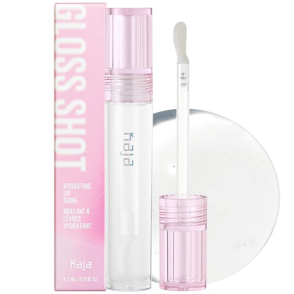 Kaja Lip Gloss - Gloss Shot | Gift, with Jojoba Oil, Sheer, Hydrating, Juicy, Plumper Looking Lips, 01 Crystal Clear, 0.14 Fl Oz