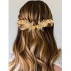 Yean Gold Dragonfly Wedding Hair Clip Flower Hair Barrettes Pins Bridal Hair Accessories for Women and Girls （Pack of 2）