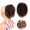 Dreadlock Ponytail Extensions 8 inch Loc Drawstring Ponytail Clip in on Ponytails Hair Extensions Fake Ponytail Hairpieces Loc Accessories for Black Women (1BT30, 8 inch)