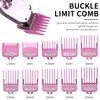 Clipper Guards Cutting Guides Compatible with Wahl Clipper with Metal Clip-from 1/16 Inch to 1 Inch(1.5-25mm)，10 Pack (Light Pink)