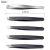 Tweezers for Women Facial Hair, 5Pcs Eyebrow Tweezers for men, Round tip Tweezers, Professional Stainless Steel hair removal Tweezers, Pointed tweezers Set plucker, Ingrown Hair Tweezers