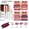 Qifylmaf 4 Colors Lipstick, Matte Liquid Lip Gloss Set, Long Lasting & Waterproof Natural Tube Red Lip Gloss Ingredients & Non-Sticky Lip Tint (Set B)