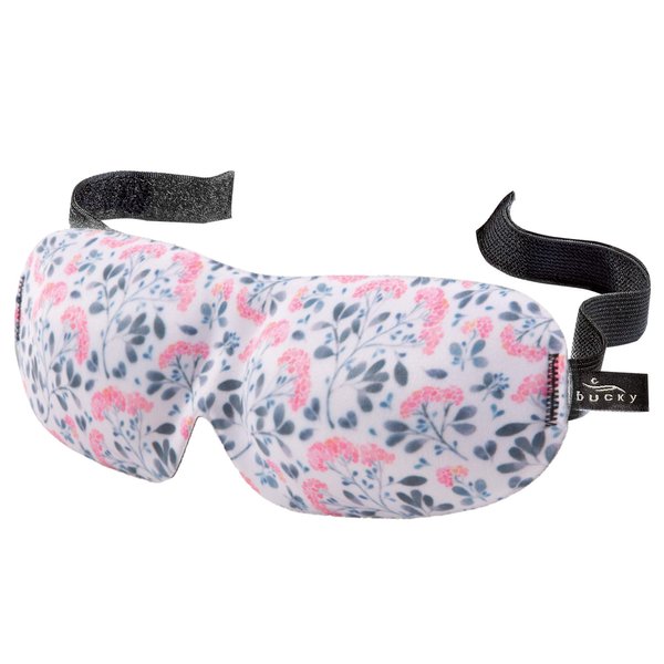 Bucky 40 Blinks No Pressure Printed Eye Mask for Travel & Sleep, Pink Arabella, One Size