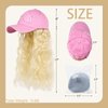 SUNBORRY Wig Hats with Long Wavy Hair Extensions for women, 20 Inch, Pink Baseball Cap with Hair, Adjustable Hat with Hair Attached, Trim hair length for Daily Party Use