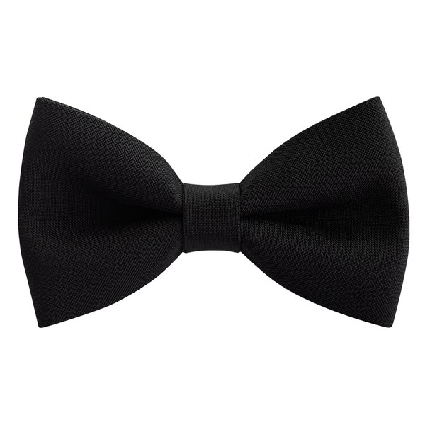 Bow Tie House Boys Classic Pre-Tied Bow Tie Formal Solid Tuxedo (Medium, Black)