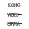 Lux Accessories Set (3pc) ICONIC VIBES EXTRA Words Clear Crystal Rhinestones Hem Black Hair Pins
