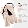 Car Seat Cover Baby, 100% Muslin Baby Car Seat Cover, 3 in 1 Carseat Sover, Carseat Cover for Baby Easy to Get in & Out