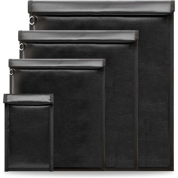Faraday Bags EMP Proof, Faraday Key Fob Protector for Laptops & Phones & Tablets & Car Keys, Faraday Cage for Anti-Theft Anti-Tracking, Fireproof & Waterproof RFID Signal Blocker Pouch, 4 Pack (Black)