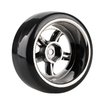 Shaluoman Plating 5-Spoke 12mm Hub Wheel Rims with Hard Plastic Tires for RC 1:10 Drift Car Color Black, 1/10 RC Tires and Wheels for 1/10 Redcat HSP HPI RC Drift Cars