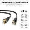 LEKVKM Cat 6 Ethernet Cable 50 ft High Speed RJ45 Internet Cable for Outdoor & Indoor Support CAT6 Network Solid Slim Flat Black Computer LAN for PC