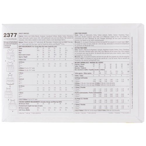 Simplicity Learn To Sew Patterned Girl's Dress Sewing Pattern Template, Sizes 3-8