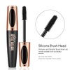 Adurello 2 Pack 4D Silk Fiber Lash Mascara, Waterproof Smudge-proof Long Lasting Black Mascara, Lengthening Thickening Curling Natural Eyelash Primer with Silicone Brush Head