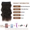 BUPPLER Halo Hair Extensions 20 Inch Invisible Wire Hair Extensions Adjustable Long Wavy Hair Extensions Synthetic Upgrade 4 Secure Clips in Hairpieces 20 Inch,Dark Brown