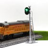 JTD873GR 3PCS Model Railroad Train Signals 2-Lights Block Signal HO Scale 12V Green-Red Traffic Lights for Train Layout New