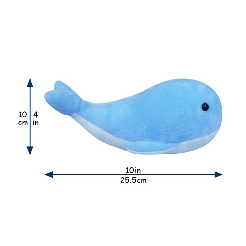 Doindute Blue Plush Whale Stuffed Animal Toy, Soft Cuddly Plushie Hugger Toy for Boys & Girls, Birthday Gifts for Kids or Girlfriend, 10"