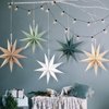 SUNBEAUTY Sage Green 9-Pointed 12 Inch Paper Star Lanterns Christmas Hanging Lamp Paper Decorations Shade Wedding Birthday Christmas Home Party Decorations