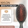 Since 1869 Hand Made In Germany - Nylon Boar Bristle Brush Suitable For Normal to Thick Hair - Gently Detangles, No Pulling or Split Ends - Softens and Improves Texture, Stimulates Scalp (Medium)