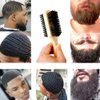 Bristle Hair Brush - Double Sided Soft and Hard Pocket Comb for Men Hair Brushes, Facial Beard Brush