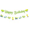 Cheereveal Pickleball Happy Birthday Banner with Garland - Funny Pickle Birthday Party Decorations, Sports Theme Party Supplies Decor