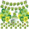 Spring Frog Themed Birthday Party Supplies Safari Birthday Decorations Set with Happy Birthday Banner, Cupcake Toppers, Balloons for Boys Girls Woodland Themed Party Decor