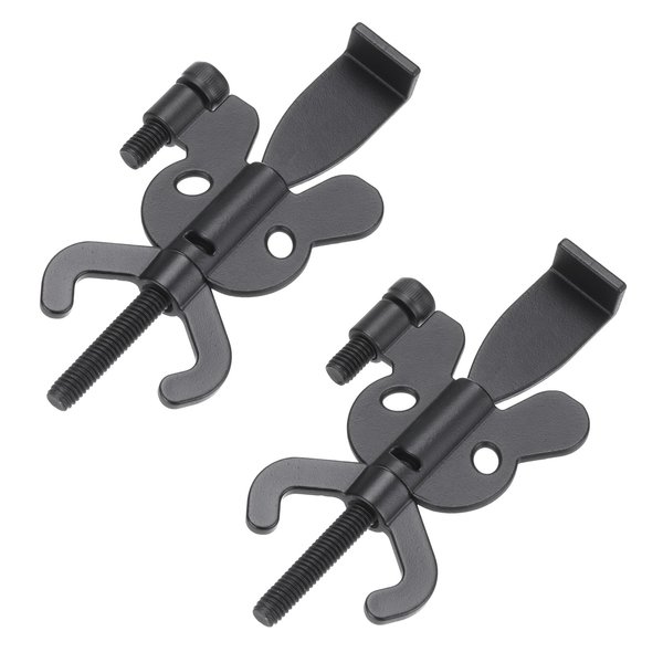 PATIKIL Portable Security Door Lock, 2 Pack Adjustable Butterfly Hotel Door Lock Devices with Storage Bag for Enhanced Safety for Traveling Hotel Home Apartment, Black