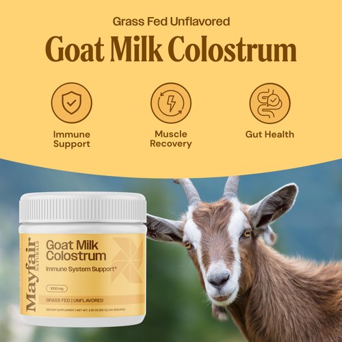 Mayfair Naturals Goat Milk Colostrum Powder, Grass Fed, Natural Immune System and Gut Health Support, 60 Grams