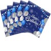 40PCS Happy Birthday Napkins Blue and Silver Theme Disposable Paper Napkins for Dinner Picnic Cocktail Birthday Party Supplies Decorations for Man Woman